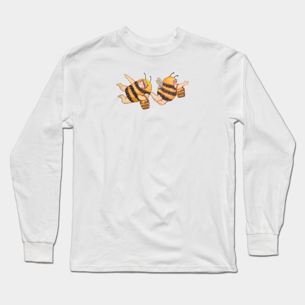 Honey Bee Harvest Long Sleeve T-Shirt by Katfish Draws